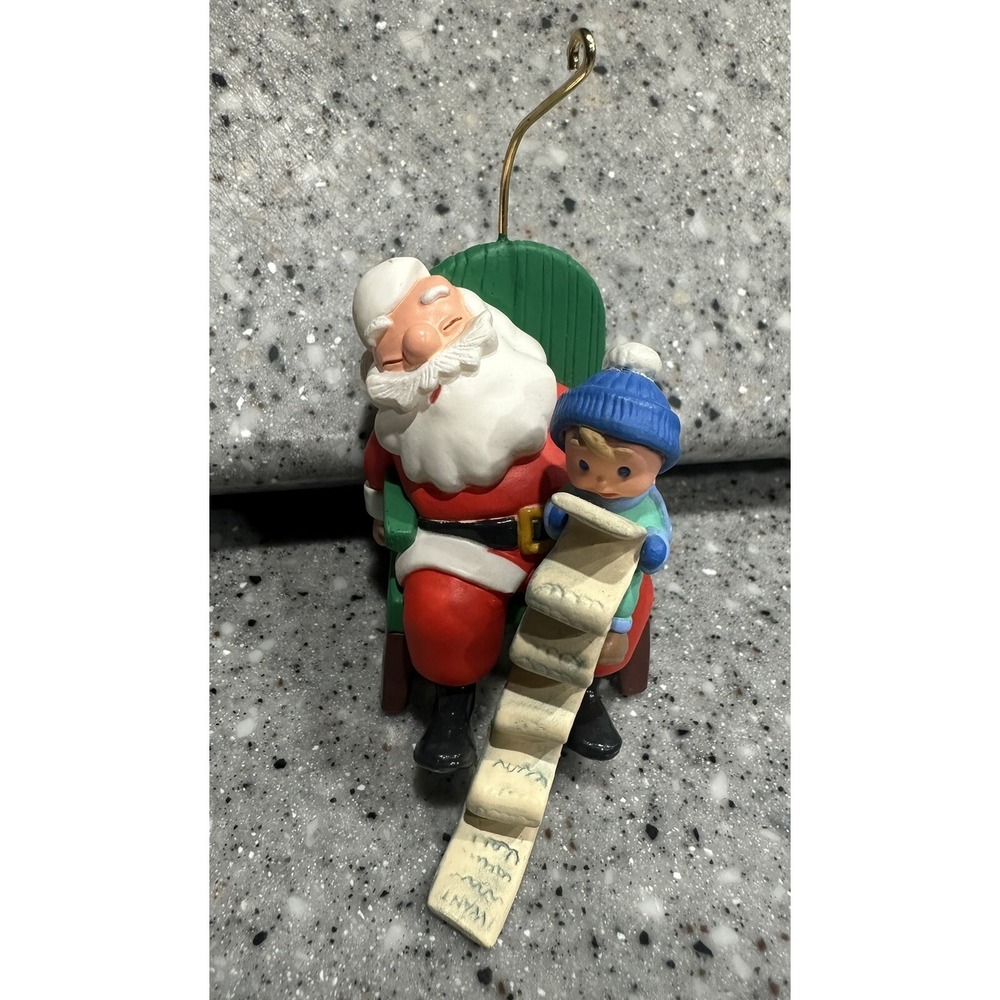HALLMARK Keepsake 1995 DREAM ON Santa & Child Wish List CHRISTMAS ORNAMENT